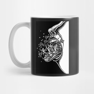 People Emerge from Mouth with Nets Mug